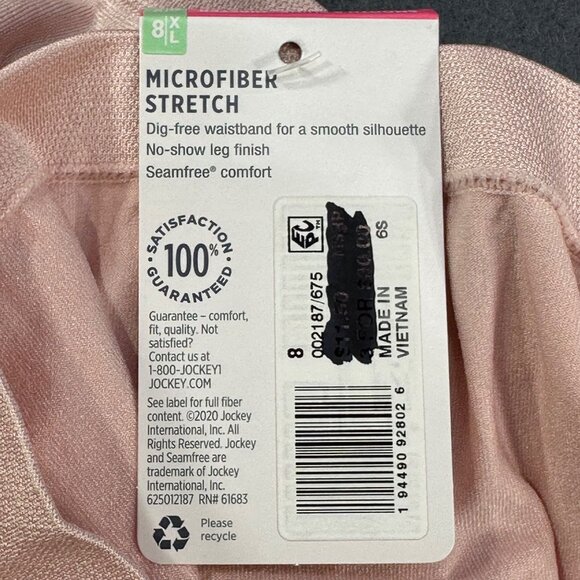 Jockey Women's Size XL 8 Panty Hipster Smooth And Shine Beige New With Tags - Picture 4 of 8